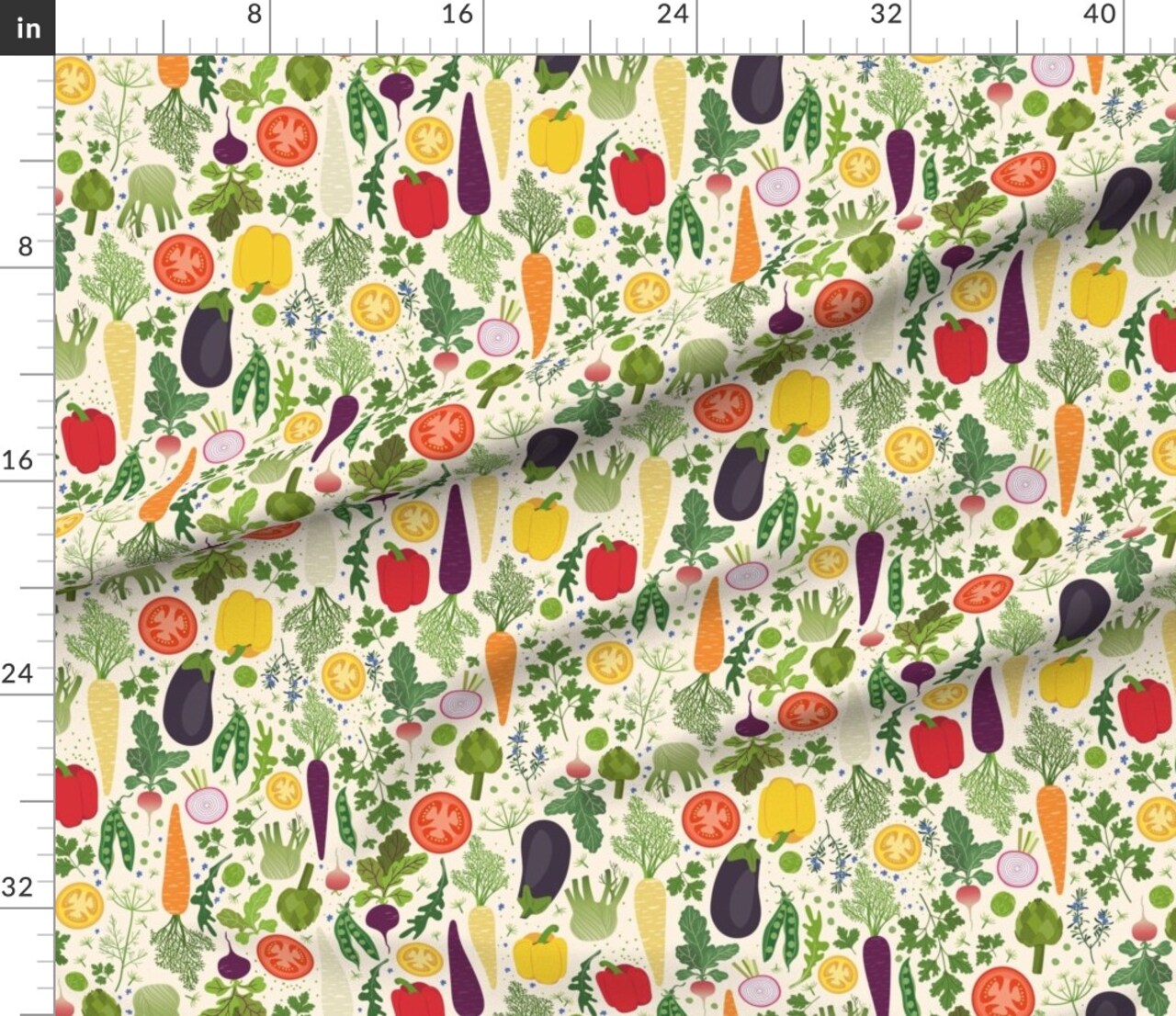 Various Fabrics by the Yard or Fat Quarter Garden Vegetables Salads Custom Printed Fabric by Spoonflower